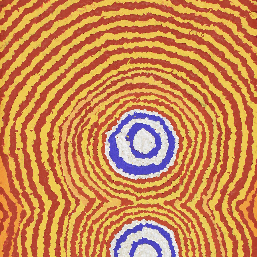 Aboriginal Artwork by Simone Nampijinpa Brown, Ngapa Jukurrpa (Water Dreaming) - Puyurru, 76x30cm