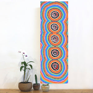 Aboriginal Art by Simone Nampijinpa Brown, Ngapa Jukurrpa (Water Dreaming) - Puyurru, 91x30cm - ART ARK®