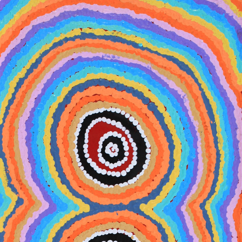 Aboriginal Artwork by Simone Nampijinpa Brown, Ngapa Jukurrpa (Water Dreaming) - Puyurru, 91x30cm - ART ARK®