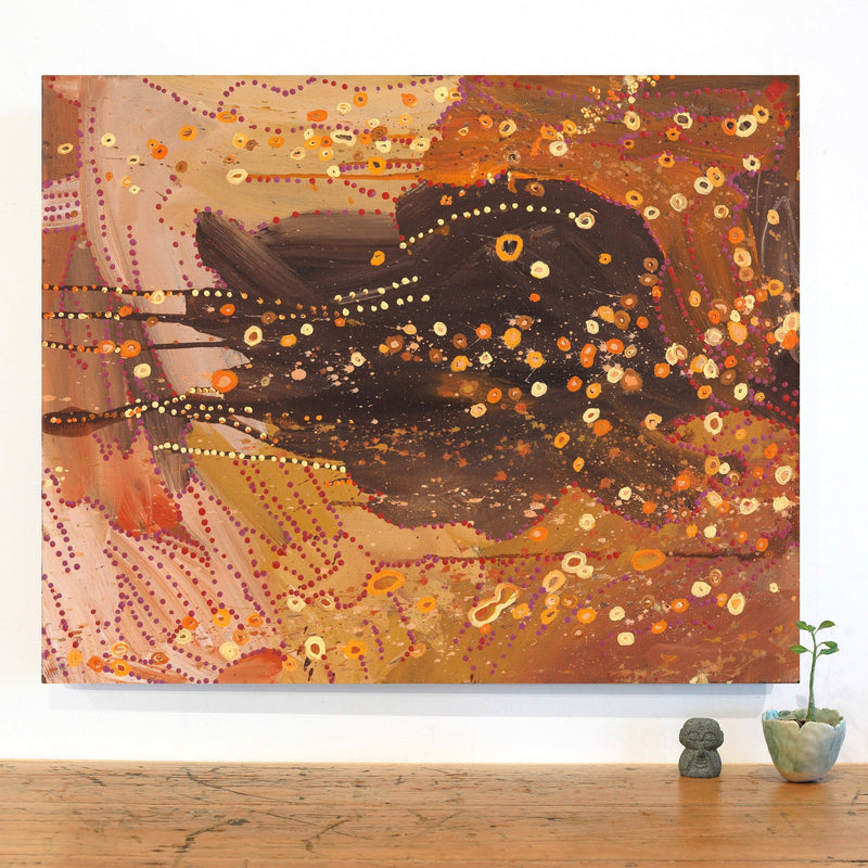 Aboriginal Artwork by Steven Jupurrurla Nelson, Janganpa Jukurrpa (Brush-tail Possum Dreaming), 76x61cm