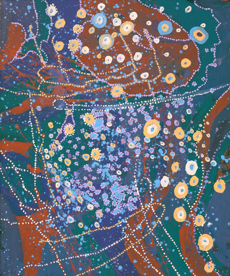 Aboriginal Artwork by Steven Jupurrurla Nelson, Janganpa Jukurrpa (Brush-tail Possum Dreaming), 91x76cm