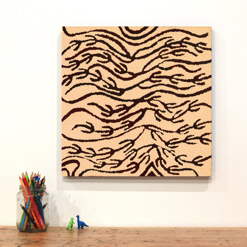 Aboriginal Artwork by Susie Nangala Watson, Mina Mina Dreaming, 46x46cm