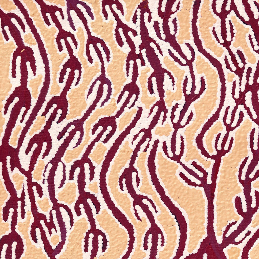 Aboriginal Artwork by Susie Nangala Watson, Mina Mina Dreaming, 61x30cm
