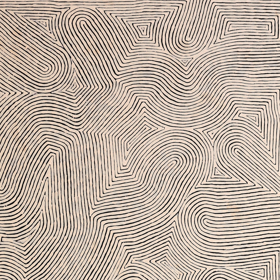 Aboriginal Artwork by Walter Jangala Brown, Tingari Cycle, 183x91cm