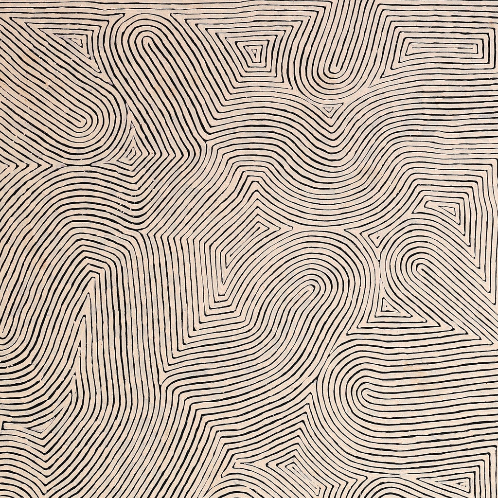 Aboriginal Art by Walter Jangala Brown, Tingari Cycle, 183x91cm - ART ARK®