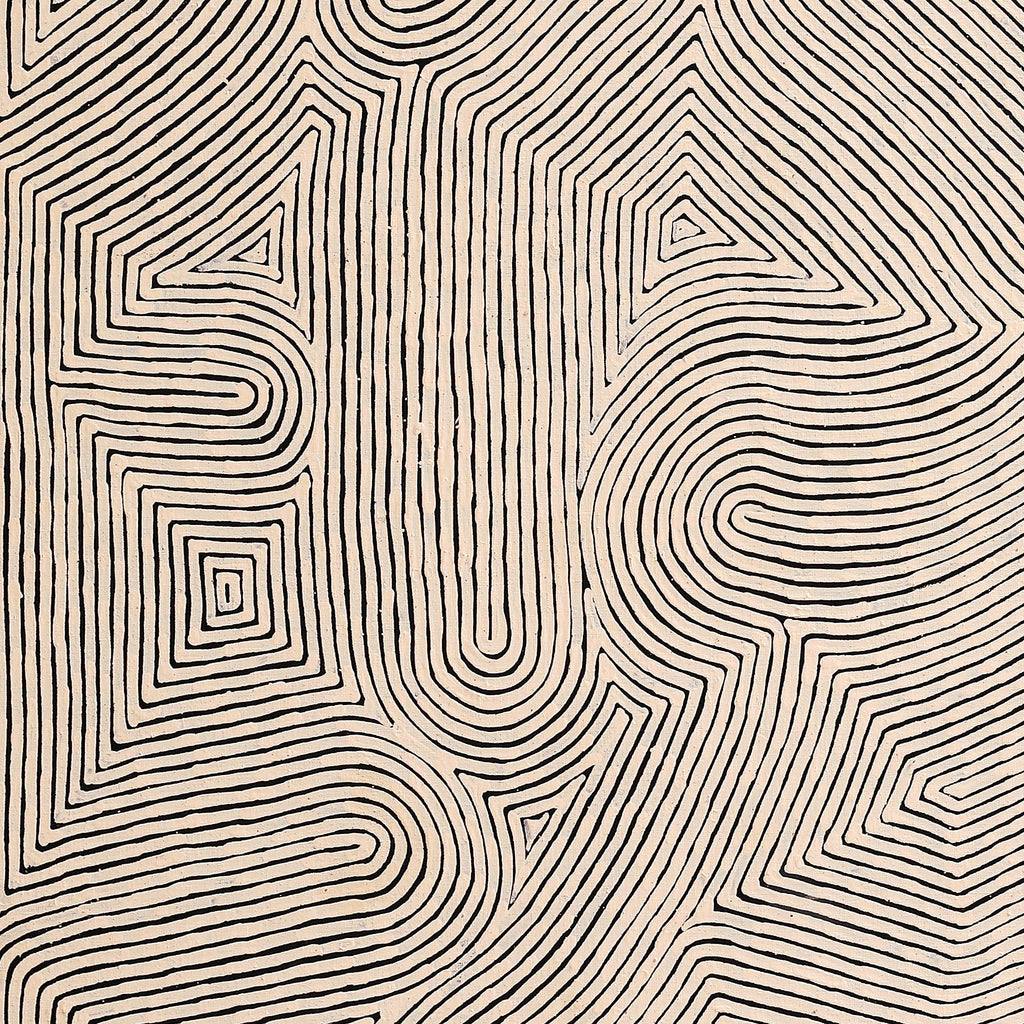 Aboriginal Artwork by Walter Jangala Brown, Tingari Cycle, 183x91cm