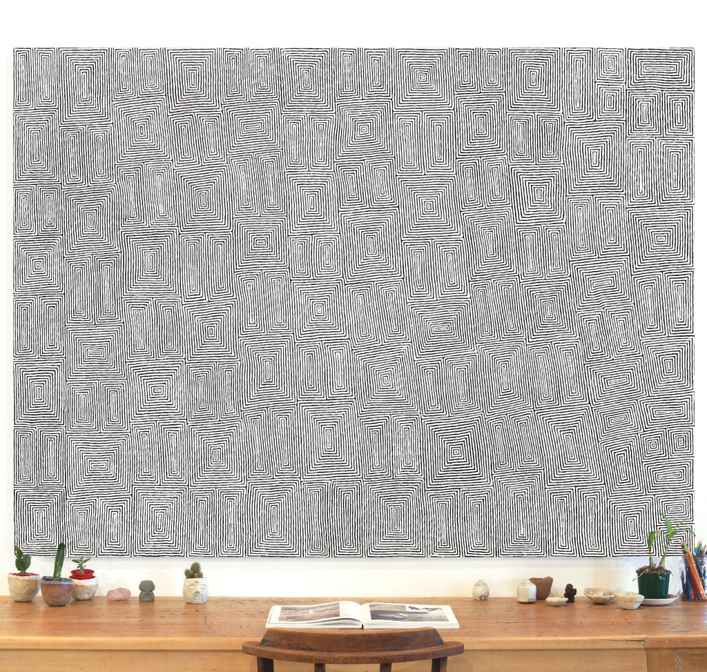 Aboriginal Artwork by Walter Jangala Brown, Tingari Cycle, 203x152cm
