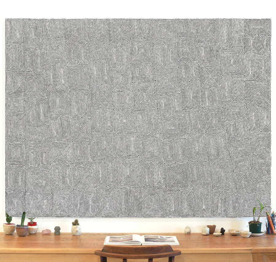 Aboriginal Artwork by Walter Jangala Brown, Tingari Cycle, 203x152cm