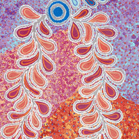 Aboriginal Artwork by Brenda Punytjina Armstrong, Kaliny-kalinypa / Ultukunpa Jukurrpa - Honey Grevillea Dreaming, 107x61cm