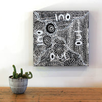 Aboriginal Artwork by Kaylisha Napaljarri Ross, Karnta Jukurrpa, 30x30cm