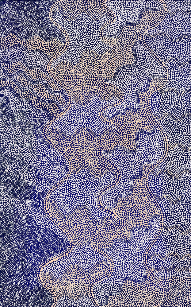 Aboriginal Artwork by Caroline Nakamarra Gibson, Ngapa Jukurrpa (Water Dreaming) - Wapurtali, 122x76cm