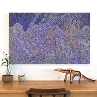 Aboriginal Artwork by Caroline Nakamarra Gibson, Ngapa Jukurrpa (Water Dreaming) - Wapurtali, 122x76cm
