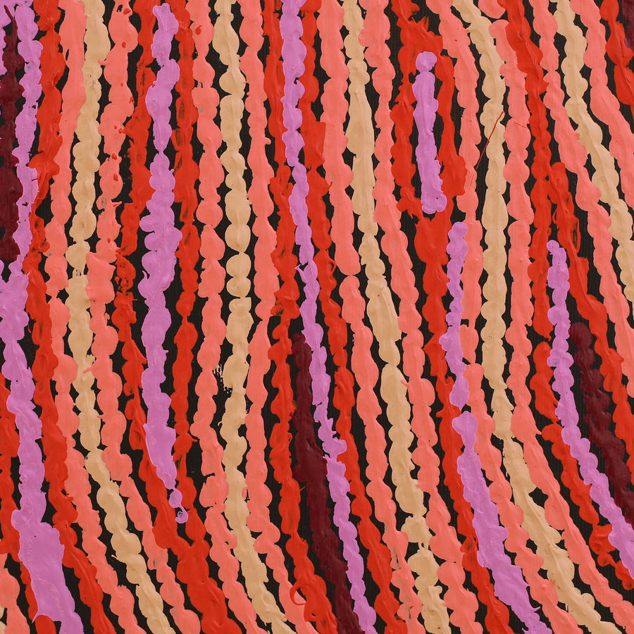 Aboriginal Artwork by Christine Napanangka Michaels, Lappi Lappi Jukurrpa, 30x30cm
