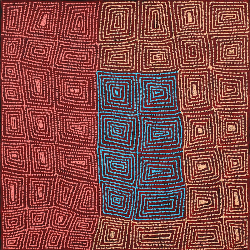 Aboriginal Artwork by Carol Nampijinpa Larry, Karnta Jukurrpa (Womens Dreaming), 91x91cm