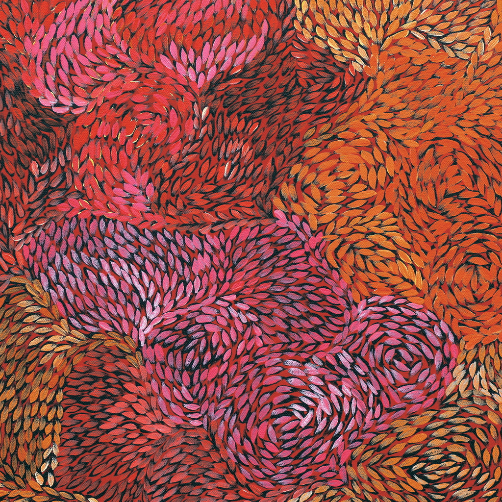 Aboriginal Artwork by Daphne Napurrula Marks, Yalka Dreaming (bush onion), 50x50cm