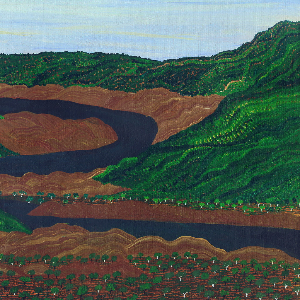 Aboriginal Artwork by Faith Thompson, Mara Country, 90x60cm