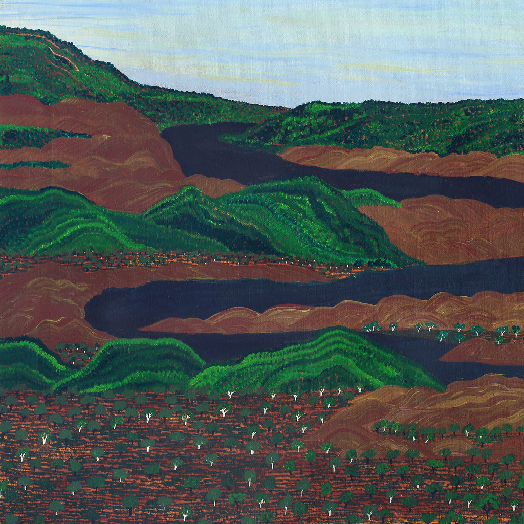 Aboriginal Artwork by Faith Thompson, Mara Country, 90x60cm