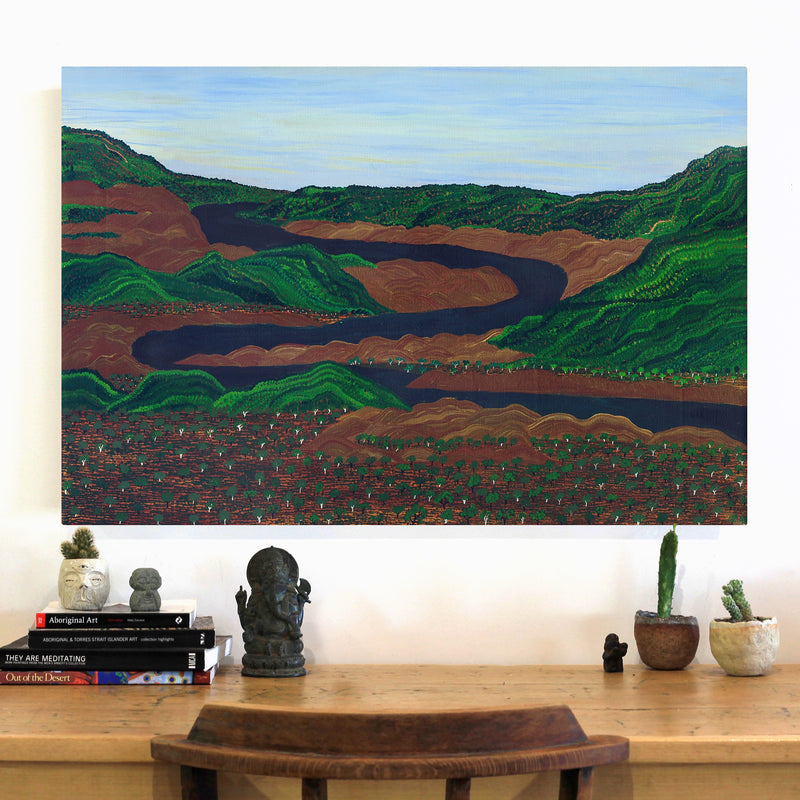 Aboriginal Artwork by Faith Thompson, Mara Country, 90x60cm