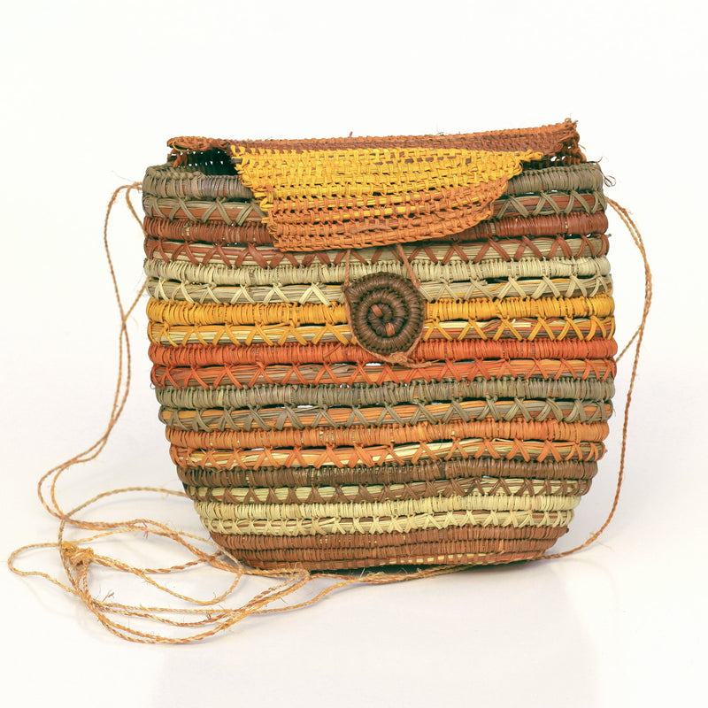 Aboriginal Artwork by Charmaine Ashley, Gapuwiyak - Woven Bag