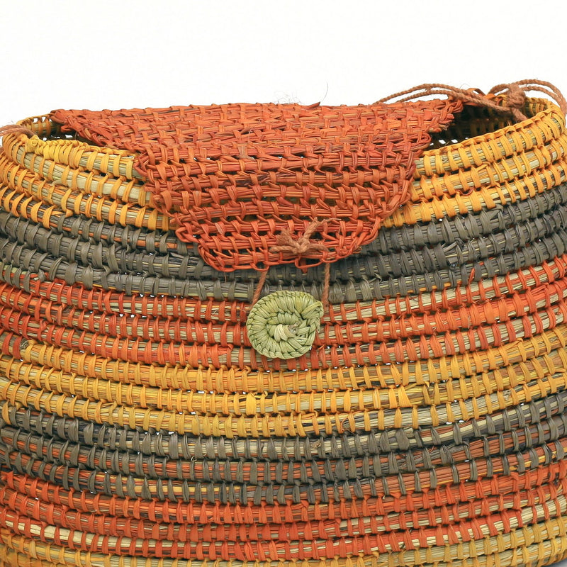 Aboriginal Artwork by Charmaine Ashley, Gapuwiyak - Woven Bag