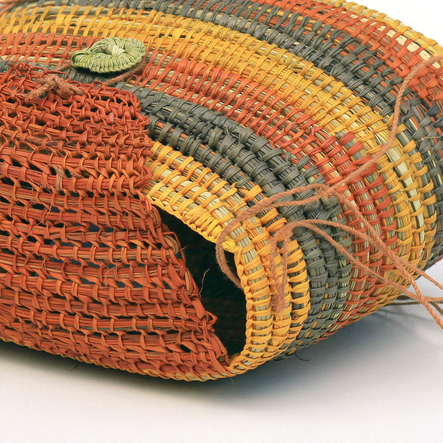 Aboriginal Artwork by Charmaine Ashley, Gapuwiyak - Woven Bag