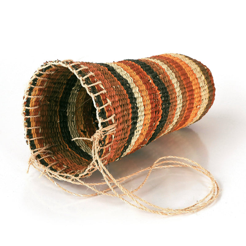 Aboriginal Artwork by Dorothy Warrngarrknga Ganambarr, Gapuwiyak - Woven Dilly Bag