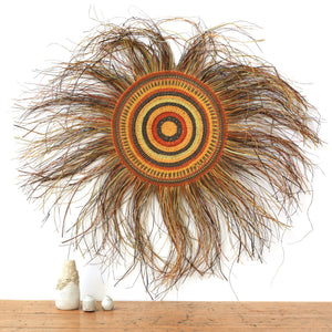Aboriginal Artwork by Helen Djaypila Guyula, Gapuwiyak - Woven Mat, 49cm - ART ARK®