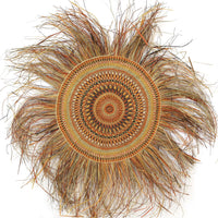 Aboriginal Artwork by Helen Djaypila Guyula, Gapuwiyak - Woven Mat 59cm