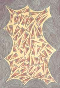 Aboriginal Artwork by Johnny Malibirr Warrkatja, Ngambi and Larr (Flint and Spear Heads), Gapuwiyak - 53x38cm