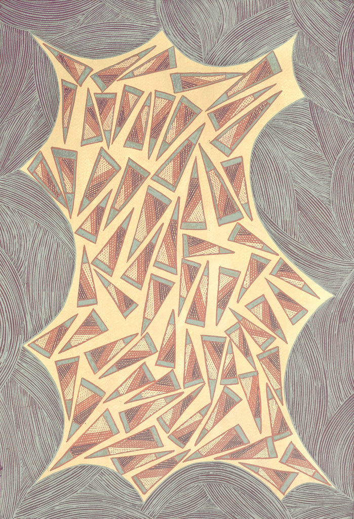 Aboriginal Artwork by Johnny Malibirr Warrkatja, Ngambi and Larr (Flint and Spear Heads), Gapuwiyak - 53x38cm