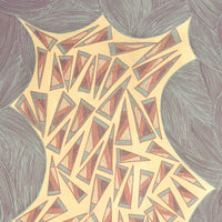 Aboriginal Artwork by Johnny Malibirr Warrkatja, Ngambi and Larr (Flint and Spear Heads), Gapuwiyak - 53x38cm