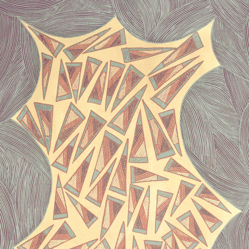 Aboriginal Artwork by Johnny Malibirr Warrkatja, Ngambi and Larr (Flint and Spear Heads), Gapuwiyak - 53x38cm