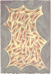 Aboriginal Artwork by Johnny Malibirr Warrkatja, Ngambi and Larr (Flint and Spear Heads), Gapuwiyak - 53x38cm