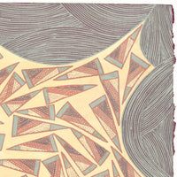 Aboriginal Artwork by Johnny Malibirr Warrkatja, Ngambi and Larr (Flint and Spear Heads), Gapuwiyak - 53x38cm