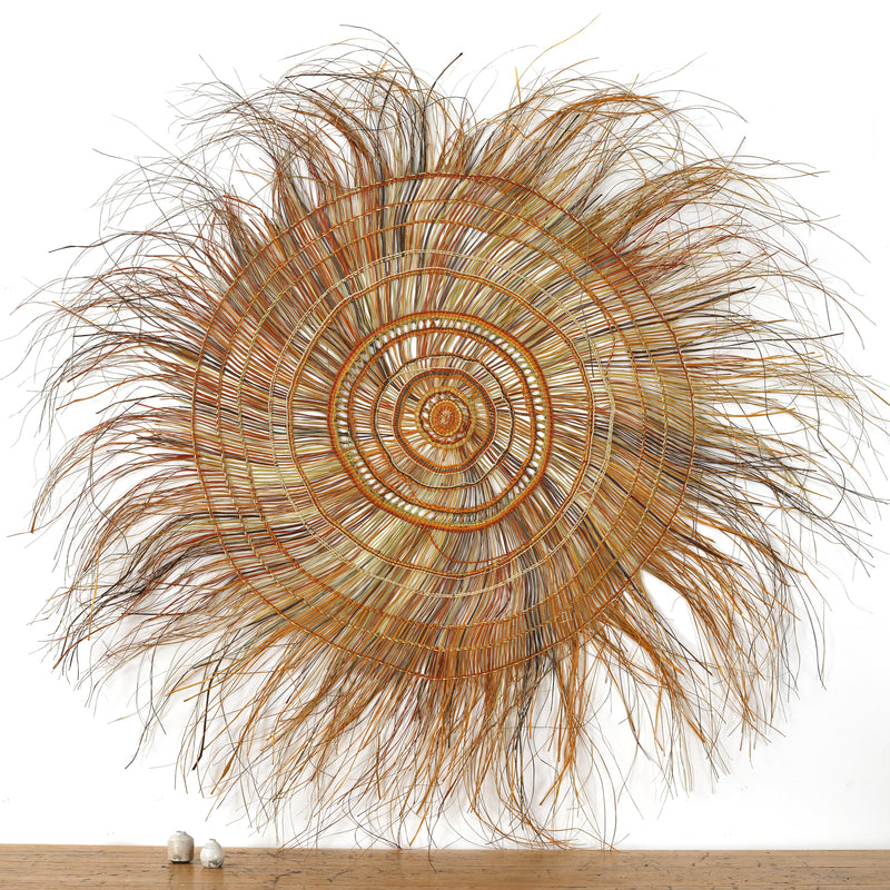 Aboriginal Artwork by Joy Gamunbuy Marrkula, Gapuwiyak - Woven Mat, 180cm