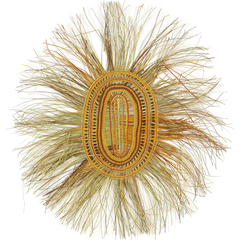 Aboriginal Artwork by Joy Gamunbuy Marrkula, Gapuwiyak - Woven Mat