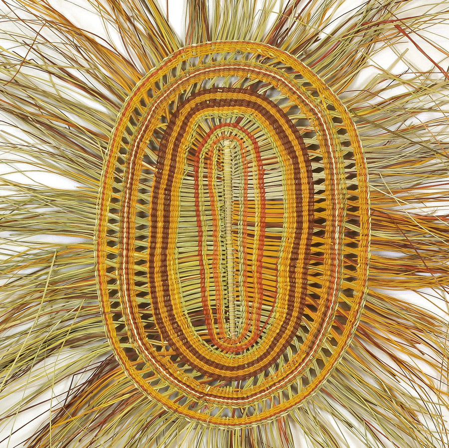 Aboriginal Artwork by Joy Gamunbuy Marrkula, Gapuwiyak - Woven Mat