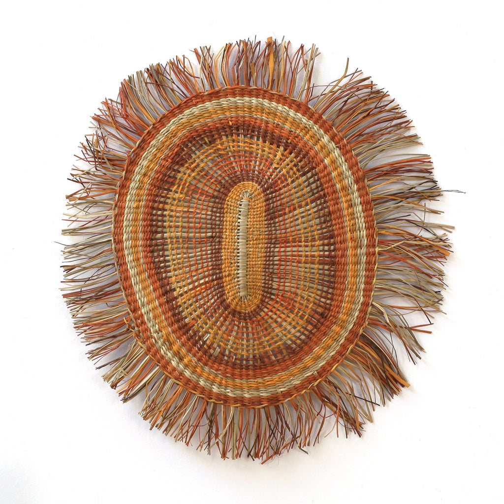 Aboriginal Artwork by Lesley Wininingu Guyula, Gapuwiyak - Woven Mat, 35x42cm