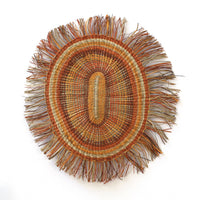 Aboriginal Artwork by Lesley Wininingu Guyula, Gapuwiyak - Woven Mat, 35x42cm