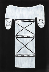 Aboriginal Artwork by Yikaki Maymuru Paul, Wangupini (Thunder cloud), Gapuwiyak - 56x38cm