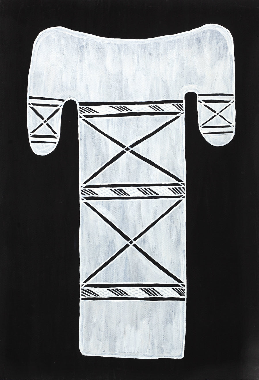 Aboriginal Artwork by Yikaki Maymuru Paul, Wangupini (Thunder cloud), Gapuwiyak - 56x38cm