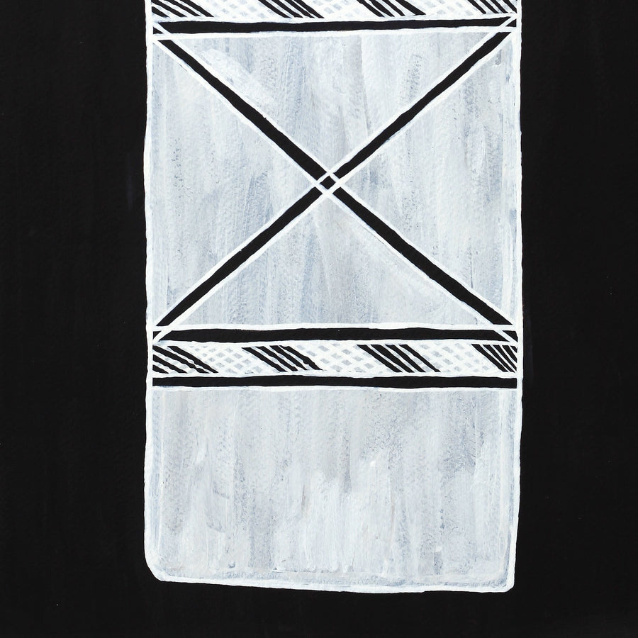 Aboriginal Artwork by Yikaki Maymuru Paul, Wangupini (Thunder cloud), Gapuwiyak - 56x38cm