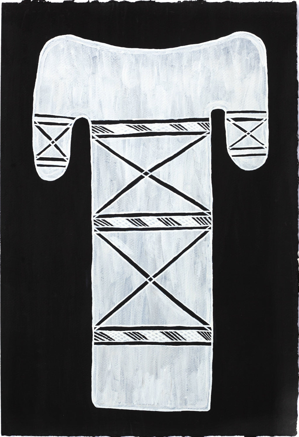 Aboriginal Artwork by Yikaki Maymuru Paul, Wangupini (Thunder cloud), Gapuwiyak - 56x38cm