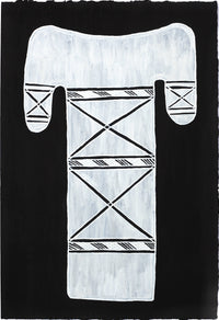 Aboriginal Artwork by Yikaki Maymuru Paul, Wangupini (Thunder cloud), Gapuwiyak - 56x38cm