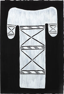 Aboriginal Artwork by Yikaki Maymuru Paul, Wangupini (Thunder cloud), Gapuwiyak - 56x38cm - ART ARK®