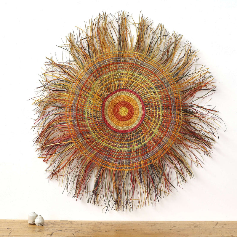 Aboriginal Artwork by Anna Ramatha Malibirr, Gapuwiyak - 110cm Woven Mat