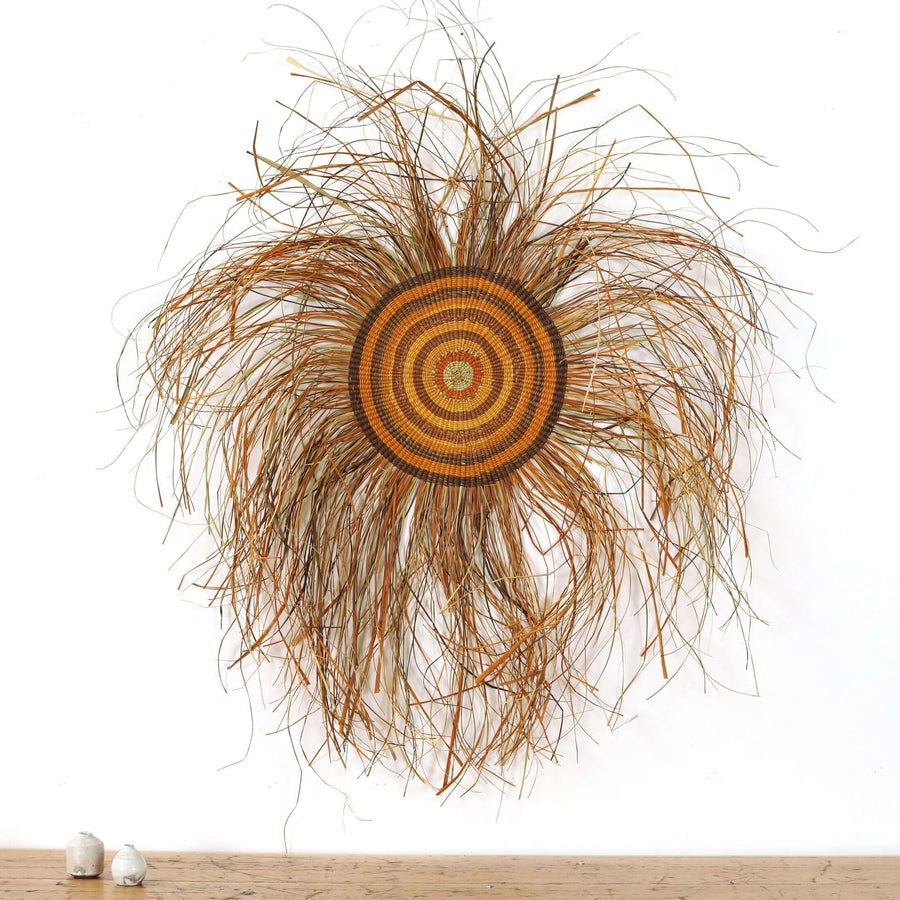 Aboriginal Artwork by Betty Guyula Gurrputukpuy - Woven Mat - 100cm