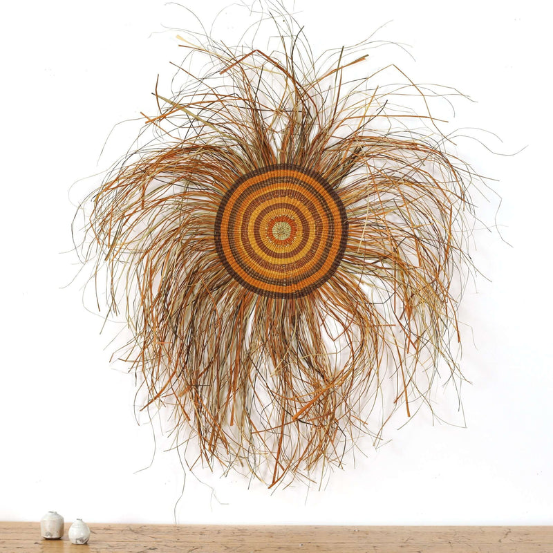 Aboriginal Artwork by Betty Guyula Gurrputukpuy - Woven Mat - 100cm