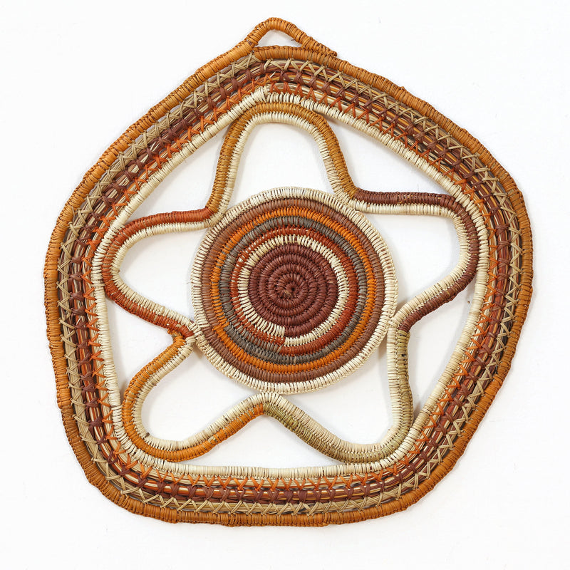 Aboriginal Artwork by Charmaine Ashley - Woven Mat - 36x35cm