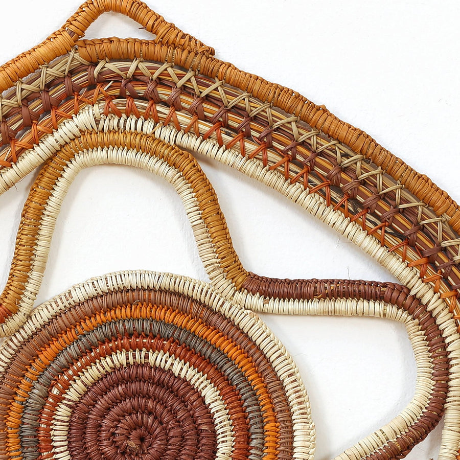 Aboriginal Artwork by Charmaine Ashley - Woven Mat - 36x35cm